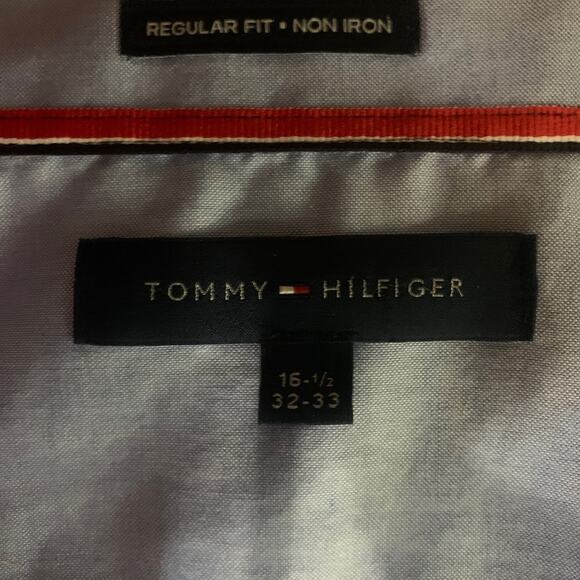 Tommy Hilfiger Men's Blue Large Shirt Neck 16 1/2 Arm Length 32 33 - Picture 3 of 3